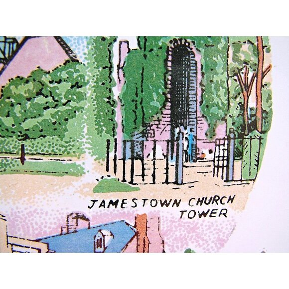 Vintage Colonial Williamsburg Virginia Ceramic Tile Trivet Souvenir Decor Hang - Picture 9 of 11